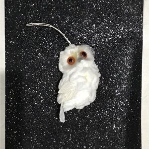 White Fluffy Owl Ornament